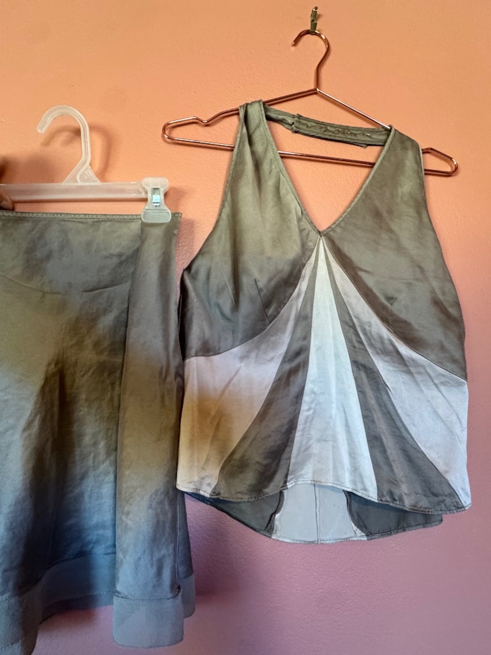 Calvin Klein 100% Silk Halter and Skirt Set